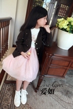 女童装2016春装新款韩国 手工钉珠粗毛线 开衫外套上衣