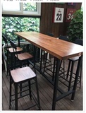 北欧式星巴克吧台椅铁艺餐厅桌椅组合高脚凳酒吧椅咖啡厅吧台桌椅
