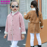 童装2016韩版中长款羊羔毛绒儿童女童装秋款冬装大衣冬季女童外套