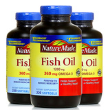 美国Nature Made深海鱼油软胶囊220粒X3瓶中老年原装进口欧米伽3