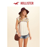 Hollister 2016女装夏款刺绣盖袖女衫 女 119962