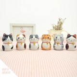包邮鼓浪屿诺拉和皮埃诺家居动物铃铛猫咪陶瓷日式工艺品摆件礼物