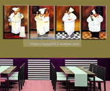 欧美酒吧壁画咖啡厅装饰画复古西餐厅抽象厨师无框画蛋糕店披萨店