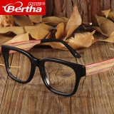 bertha正品复古木框眼镜框 男可配近视板材眼镜架 近视潮女眼睛框