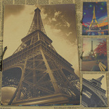 埃菲尔铁塔海报 法国巴黎 城市建筑风景名胜酒吧咖啡厅KTV装饰画