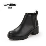 Westlink西遇女鞋英伦切尔西靴女短筒靴短靴粗跟高跟学生冬新ZG