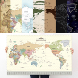 韩国indigo欧式复古牛皮纸世界地图客厅装饰挂图地图挂画摆设