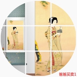 厂家直销丝绸国画仕女图日式装修挂画条幅卷轴人物装饰画定做