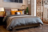 灰蓝色仿丝纯色样板房间床上用品新中式欧式美式现代简约风床品