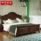 现货 白蜡美式乡村实木床定制简洁卧室家具1.8米双人床白蜡木中式