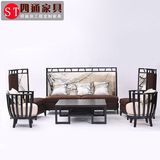 新中式实木仿古家具沙发组合 售楼处别墅定制家具中国风家具订做