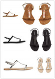 夏季女鞋HM H＆M 专柜正品折扣代购条带简约麂皮绒和仿皮凉鞋2884