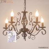 欧式 复古 黑色 铁艺 水晶 蜡烛吊灯 地中海 美式 客厅 卧室 餐厅