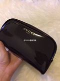 香港专柜 Gucci/古驰 黑色软胶化妆包 带拉链收纳包洗漱包手拿包