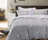 素色灰底皇冠婴儿亲子单人学生床品纯棉斜纹定做床单被罩斜纹布料
