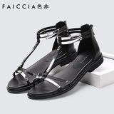 Faiccia/色非预售2016夏季新款休闲女鞋粗跟凉鞋女鞋露趾B044