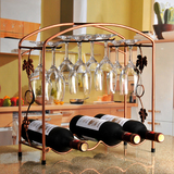 包邮欧式红酒架创意葡萄酒架子复古摆件简约红酒瓶架 放8杯 倒挂