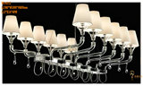 奢华椭圆长方形水晶吊灯欧式蜡烛灯具餐厅客厅吧台艺术装饰玻璃灯