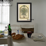 美式乡村客厅卧室玄关走廊田园风格实木外框装饰画富贵平安柠檬树