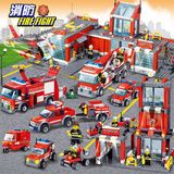 儿童拼装积木 男孩拼接组装益智消防系列救援飞机玩具3-6-10岁