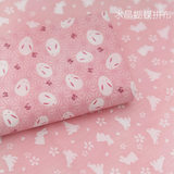 樱花年糕兔 2色 日本和风 斜纹纯棉布料 面料 幅宽160cm