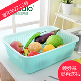 麦宝隆加厚双层塑料沥水篮家用厨房洗菜篮子大号蔬菜沥水盆套装
