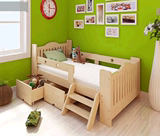 特价实木床带储物抽屉儿童床松木床加护栏爬梯婴儿床