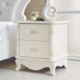 简易欧式烤漆床头柜简约现代白色象牙白色软包皮艺床头柜储物柜