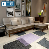 三辰 沙发床1.2米 多功能可折叠组合沙发单人布艺实木双人沙发1.8