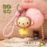 新款猴年獭兔毛球钥匙链韩国女士情侣包包汽车钥匙挂件钥匙扣可爱