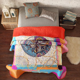 四季款天鹅绒双人绗缝夹棉盖毯空调被子多功能盖毯床单沙发毯夏季