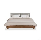 现代简约北欧宜家软靠双人床实木床1.8米大床婚床 实木卧室家具