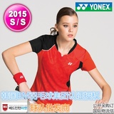 2015新款韩国进口代购YY尤尼克斯YONEX速干羽毛球服吸汗短袖T恤女