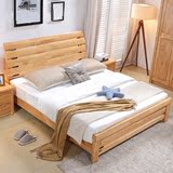 木色空间 实木床1.5米1.8米橡木床双人高箱床婚床简约原木色定制