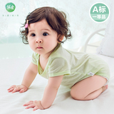 婴儿竹纤维棉夏季薄款短袖包屁衣6-12个月宝宝三角哈衣连体衣