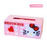 3D十字绣立体绣毛线绣纸巾盒抽纸盒粉色Kitty猫手工家居客厅新款