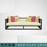现代简约实木沙发家具新中式客厅花鸟双人布艺沙发组合椅仿古整装