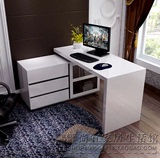写字台电脑桌白色钢琴烤漆宜家现代简约书桌小户型家用台式办公
