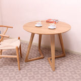 北欧实木圆桌现代橡木洽谈咖啡桌小户型休闲餐桌茶几日式小餐桌椅