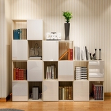 置物架烤漆储物柜子落地实木现代简约客厅省空间卧室书架个性组装