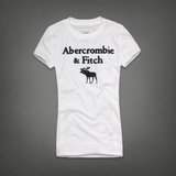 正品代购Abercrombie&Fitch短袖T恤女af纯棉圆领修身显瘦打底衫女