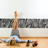 墙贴纸贴画抽象艺术个性条纹斑马纹路客厅墙壁装饰腰线贴简约现代