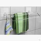 乐贴不锈钢免打孔毛巾架双层可移动浴室客厅卫生间置物架浴室挂件