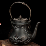 盟集铁壶 日本南部铁器纯手工铸铁壶 老铁壶煮水烧水生铁茶壶茶具