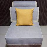 定做简约实木布艺沙发坐垫套纯色灰色亚麻沙发垫床笠式全包定做