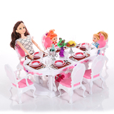 包邮芭比娃娃甜甜屋 娃娃家具配件 娃娃餐桌2612 女孩过家家玩具