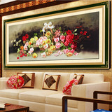 5d印花十字绣新款丝带绣钻石画欧式客厅卧室餐厅大幅玫瑰花卉挂画