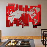 企业办公室文化墙装饰世界地图墙贴背景墙装饰3D立体亚克力贴画