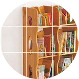 久木子日式儿童书架书柜可移动实木书架现代简约落地自由组合书架