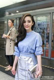2016韩版女装新款夏季套装裙明星杨幂同款蓝色银色不规则连衣裙女